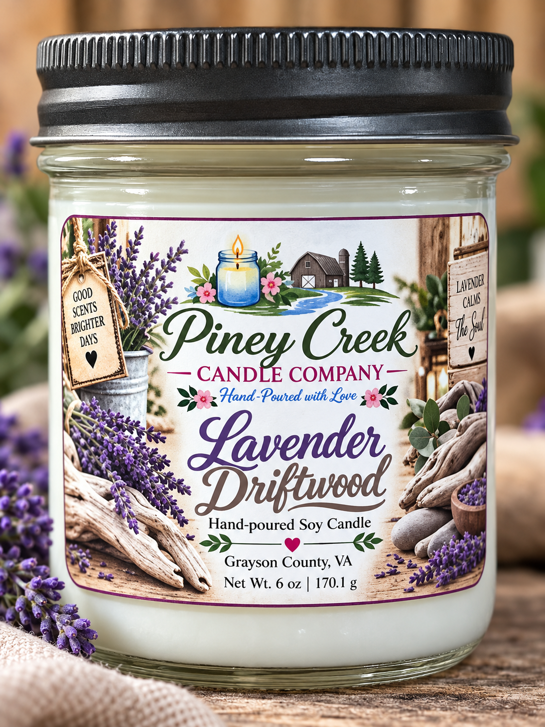 6 oz Hand-Poured Soy Candle