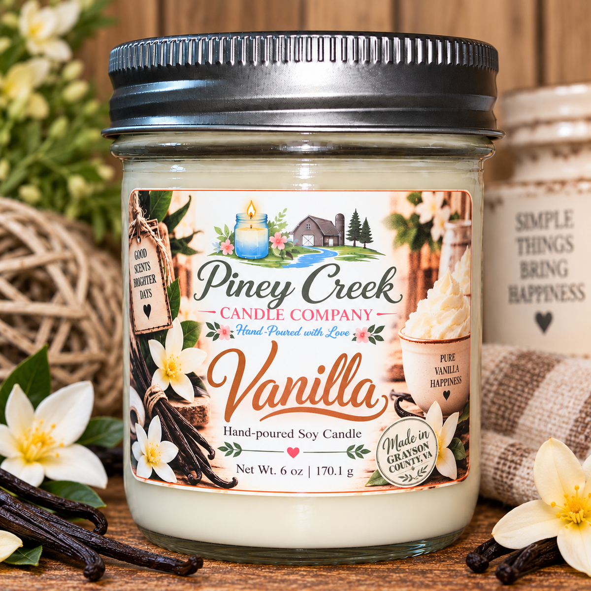 6 oz Hand-Poured Soy Candle